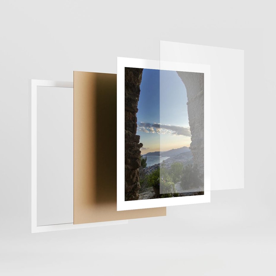 Plakat w ramie 40x50 - Pejzaż w perspektywie - pejzaż, perspektywa - rama biała