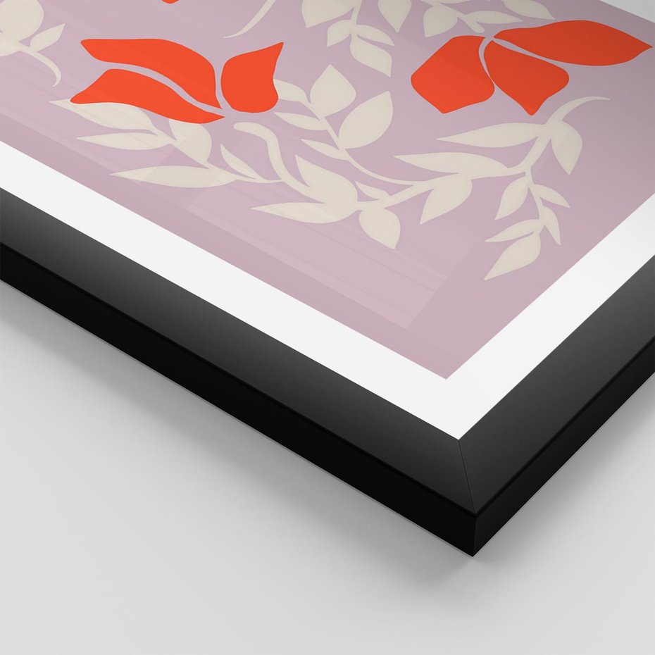 Plakat w ramie 40x50 - Kwiatowa Kreatywność - nowoczesny plakat, roślinne motywy - rama czarna