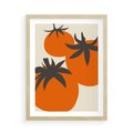 Plakat w ramie 50x70 - Jadalne Kształty - nowoczesny plakat do kuchni, pomidory - rama drewno