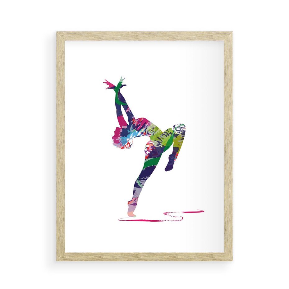 Plakat w ramie 50x70 - Taniec w akwareli - taniec, akwarela - rama drewno