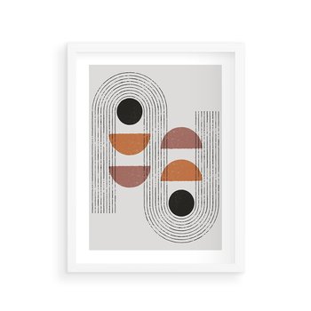 Plakat w ramie 40x50 - Nowoczesna Abstrakcja - geometria, grafika - rama biała