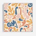 Obraz w ramie 50x50 - Symfonia Radosnych Barw - abstrakcyjne pastelowe formy, nowoczesna grafika w stylu boho - rama biała