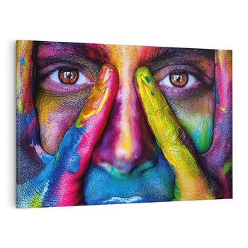 Obraz na płótnie 70x50 - Abstrakcyjna refleksja człowieka - człowiek, abstrkacja