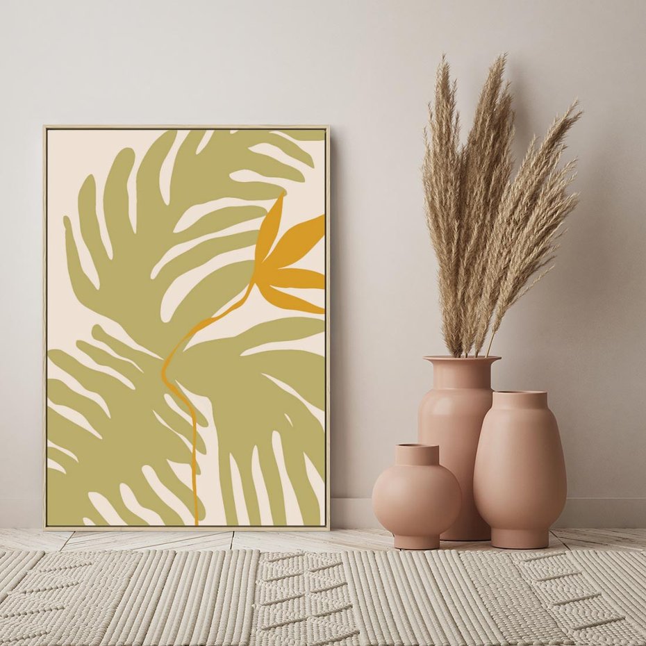 Obraz w ramie 80x120 - Konturem Zmiękczane - minimalistyczny obraz, nowoczesny - rama drewno