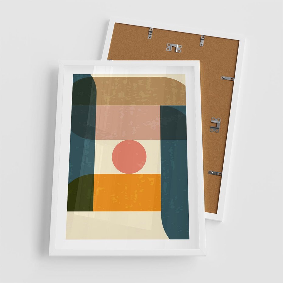 Plakat w ramie 50x70 - Geometryczna Ekspresja - geometria, plakat - rama biała
