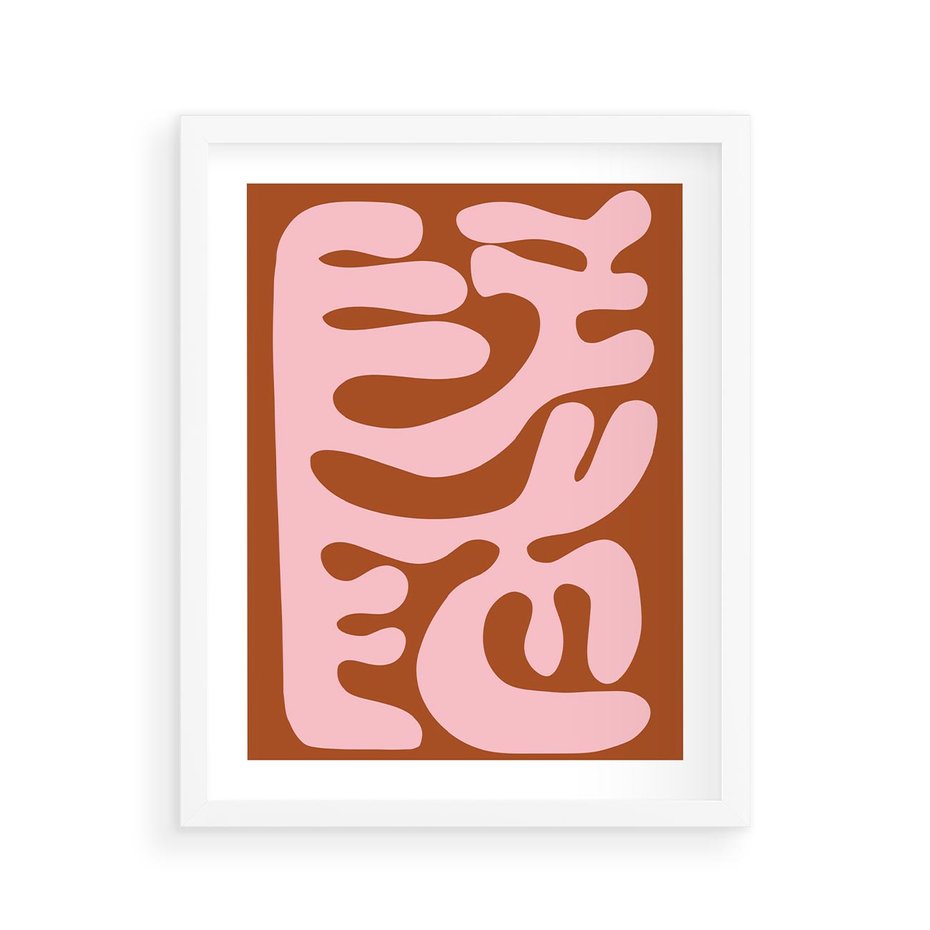 Plakat w ramie 40x50 - Migotliwe Boho Marzenia - abstrakcyjny obraz, plakat - rama biała