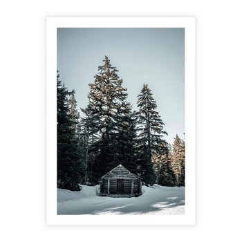 Plakat bez ramy 30x40 - Chatka w Górach w Czasie Zimy - chatka w górach, zima