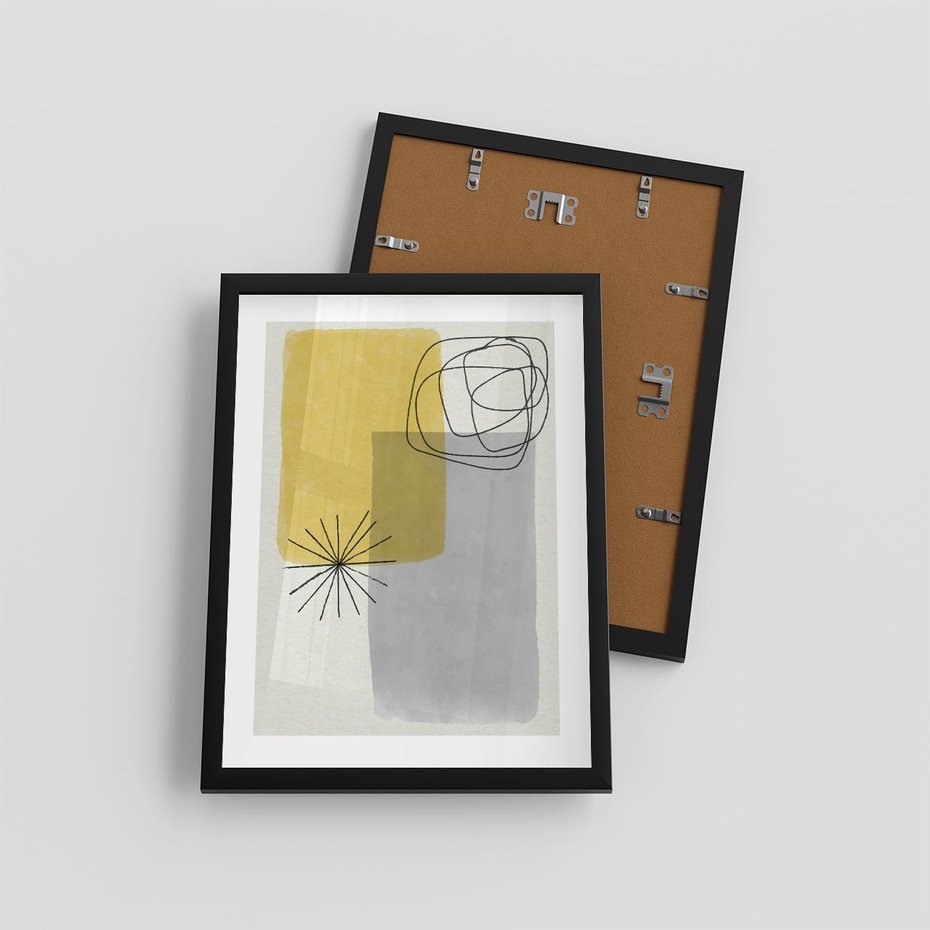 Plakat w ramie 30x40 - Rozbijające Granice Akwarel - abstrakcja, akwarelowe plamy - rama czarna