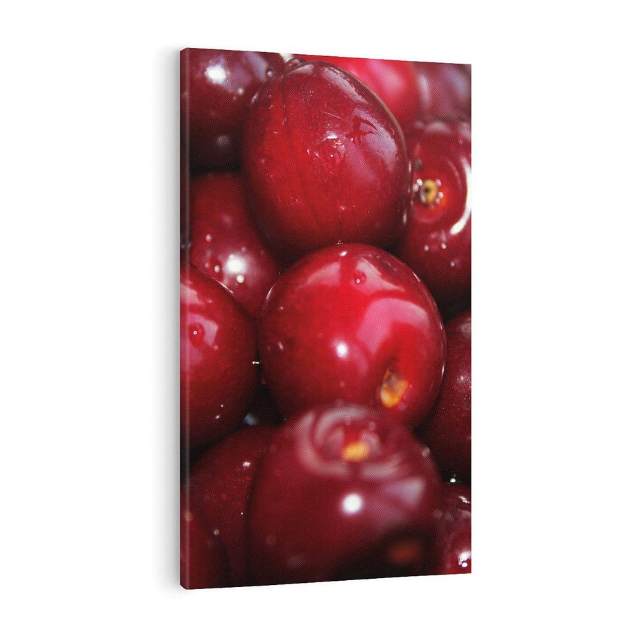 Obraz na płótnie 80x120 - Wiśnie Owocowa Rozkosz - wiśnie, owoce