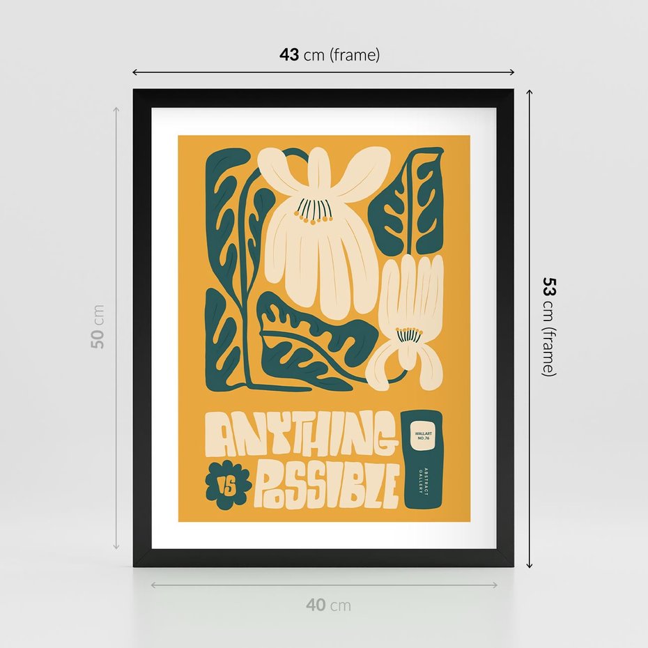 Plakat w ramie 40x50 - Impulsy Harmonii - kwiaty, nowoczesny plakat - rama czarna