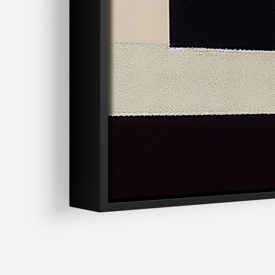 Obraz w ramie 50x70 - Nowoczesne Brązy - geometryszne pasy, nowoczesny styl - rama czarna