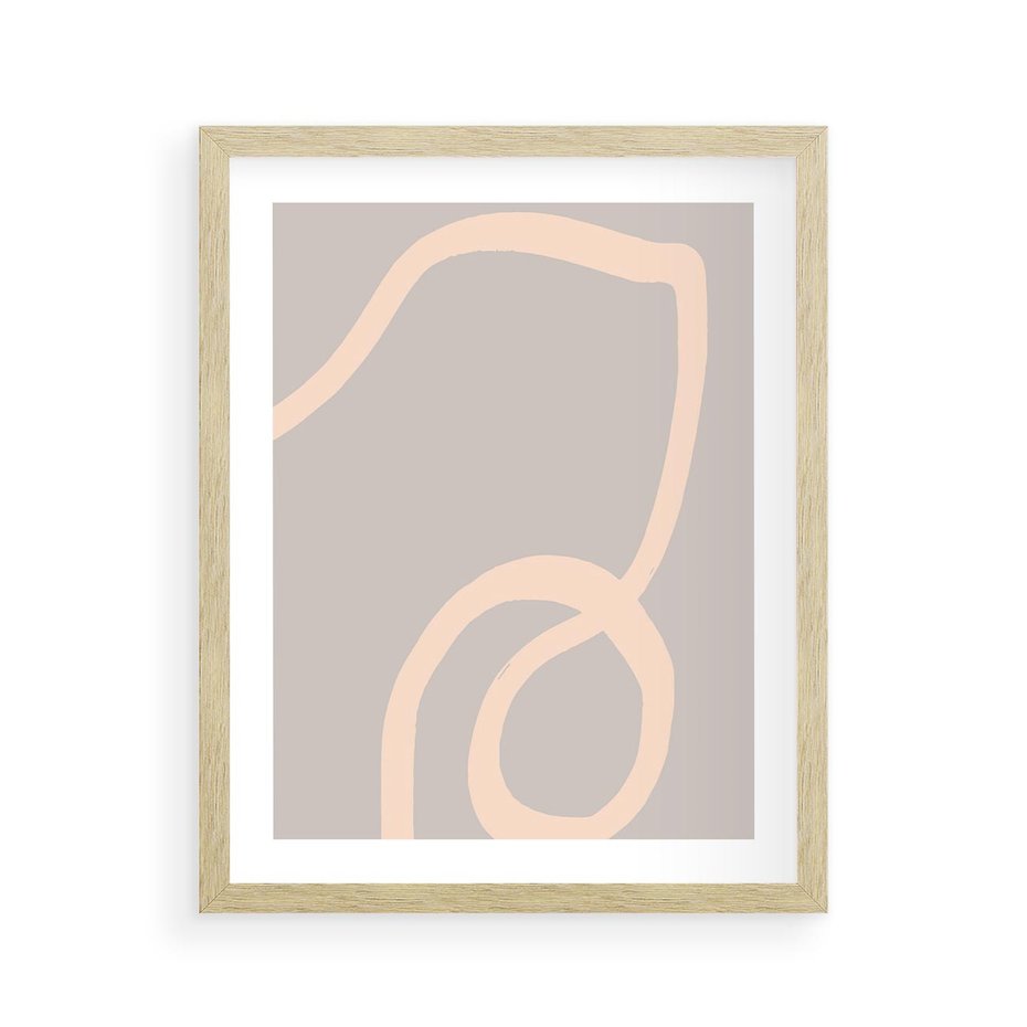 Plakat w ramie 40x50 - Wystylizowana Rewolucja - minimalistyczny obraz, nowoczesny - rama drewno