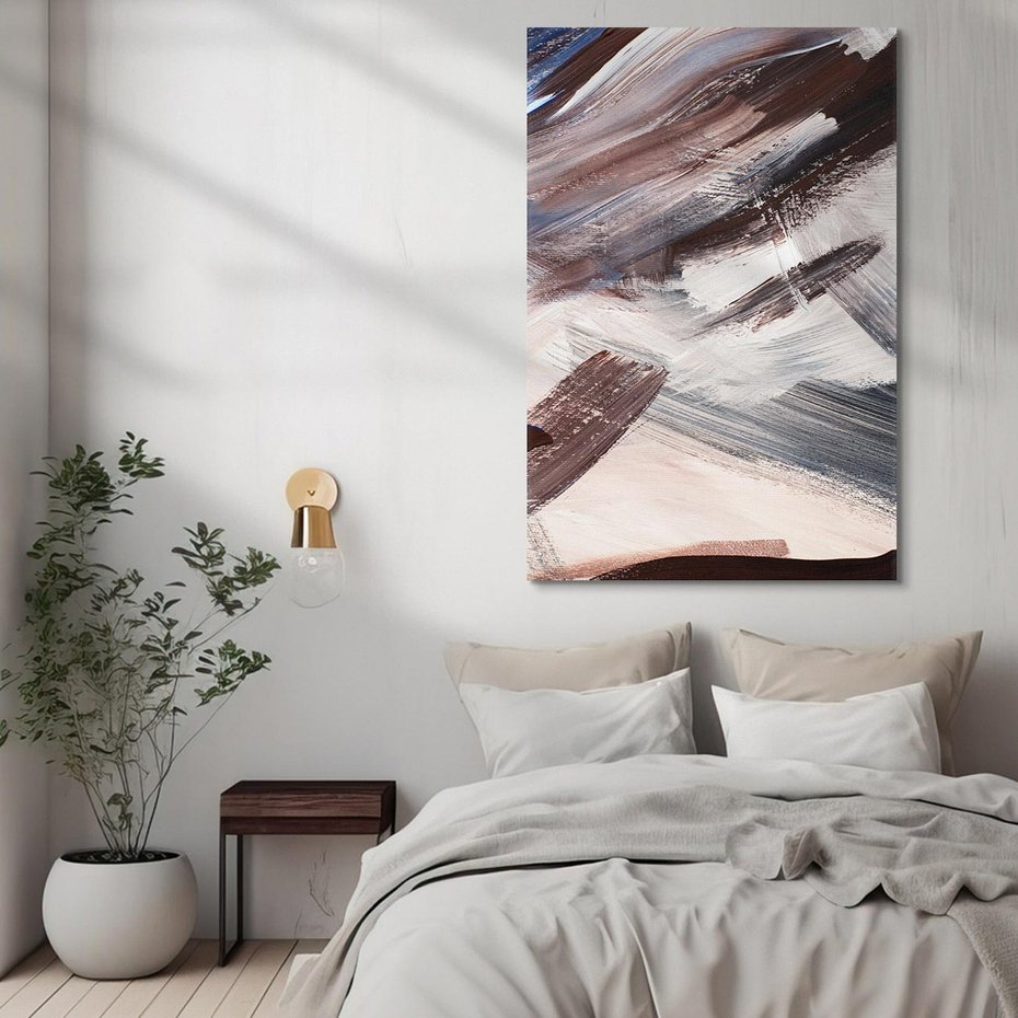 Obraz na płótnie 70x100 - Eksploracja Dramaturgii - abstrakcyjny chaos, chatyczne maźnięcia pędzla