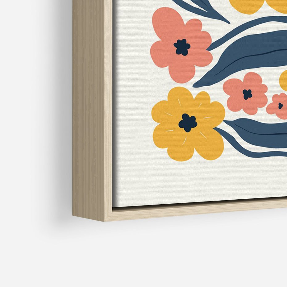 Obraz w ramie 50x70 - Pastelowe Impresje - pastelowe kwiaty, abstrakcyjna kompozycja - rama drewno