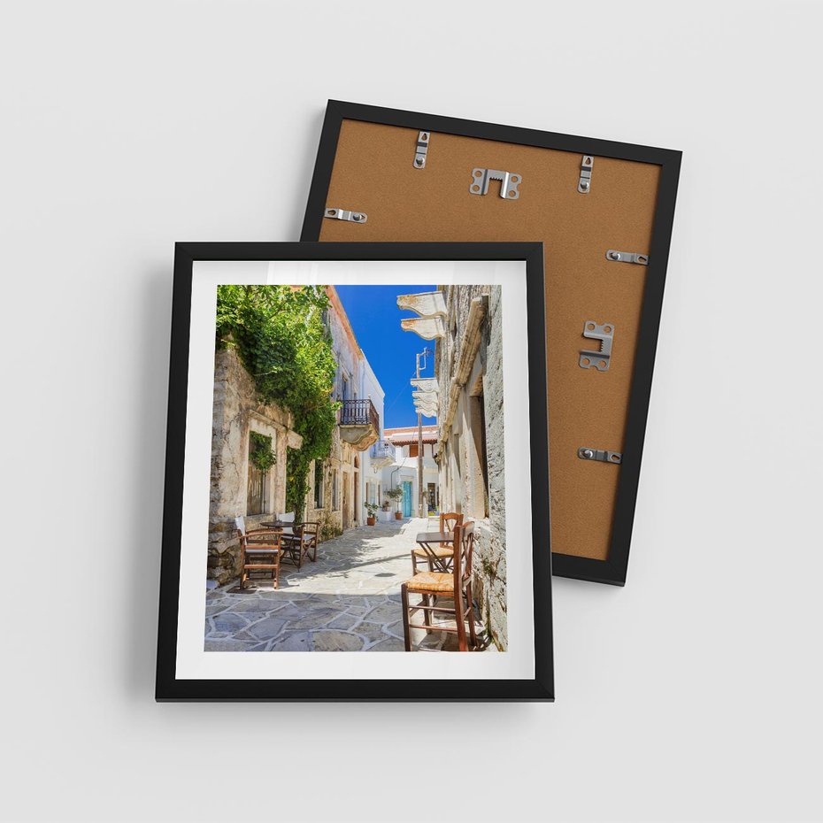 Plakat w ramie 40x50 - Magiczny Spacer - uliczka, perspektywa - rama czarna