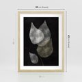Plakat w ramie 30x40 - Mroczne Złudzenia - abstrakcyjne liście, mroczna atmosfera - rama drewno