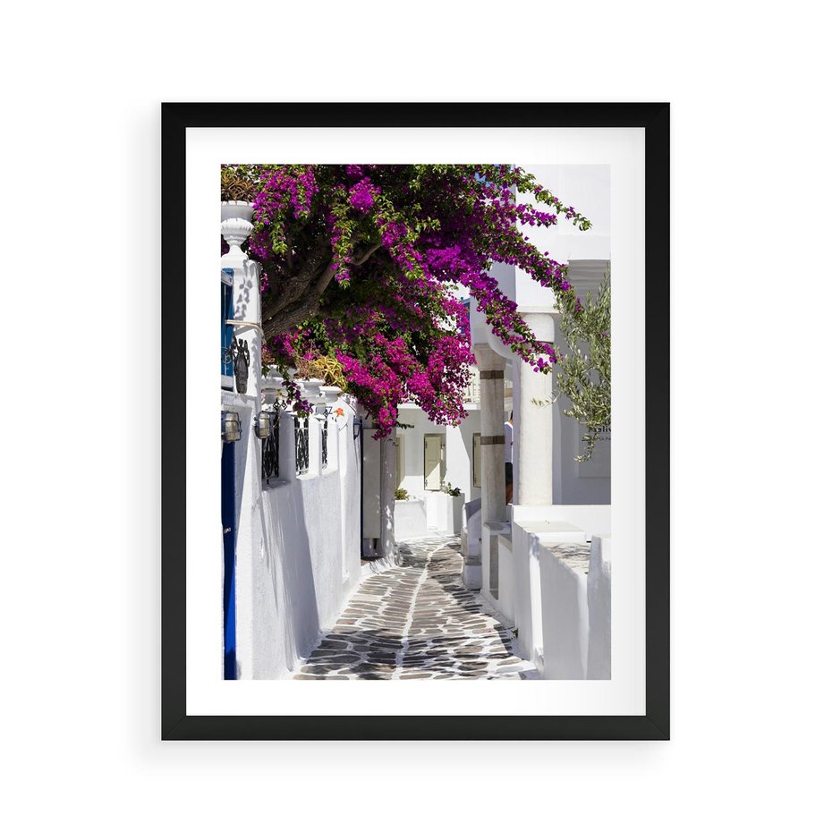 Plakat w ramie 40x50 - Mroczna Tajemnica - uliczka, perspektywa - rama czarna