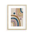 Plakat w ramie 30x40 - Kształtujące Inspiracje - abstrakcyjne tęcze, kompozycja - rama drewno