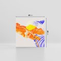 Obraz na płótnie 60x60 - Energetyczne Indygo - retro, tropikalne liście