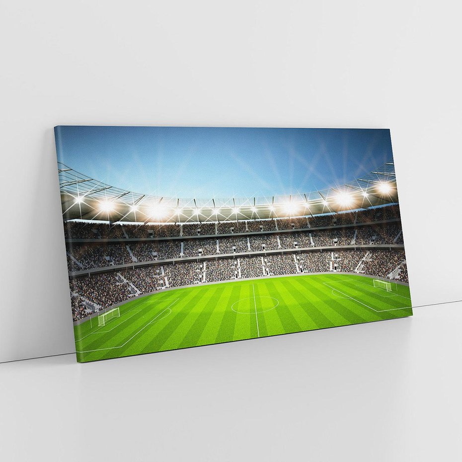 Obraz na płótnie 120x60 - Magia Piłkarskiego Stadionu: Sport i Emocje - stadion, piłka
