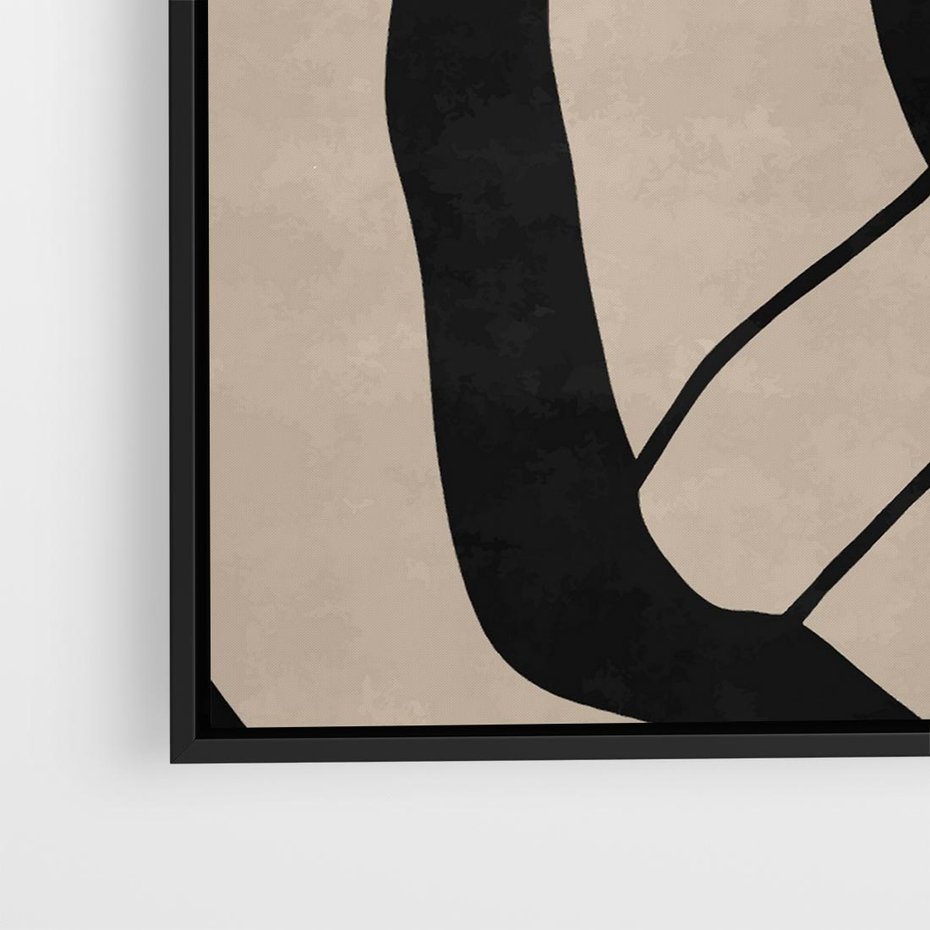 Obraz w ramie 50x50 - Obce Wariacje - abstrakcyjne linie, mroczny plakat - rama czarna