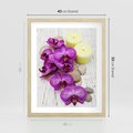 Plakat w ramie 40x50 - Relaksujące spa w otoczeniu orchidei - spa, świece - rama drewno