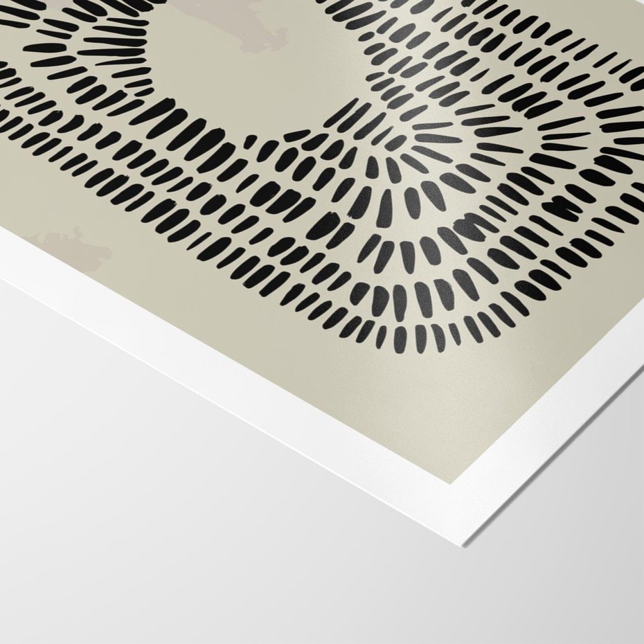 Plakat bez ramy 21x30 - Zaklęte Wnętrza - boho plakat, czarne kropki kreski