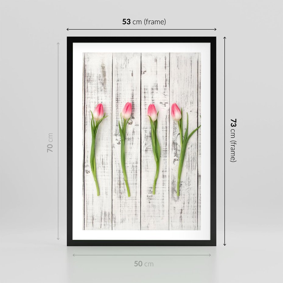 Plakat w ramie 50x70 - Kwintesencja Piękna - kwiaty, tulipany - rama czarna