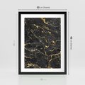 Plakat w ramie 30x40 - Egzotyczny Blask - marmur, złoto - rama czarna
