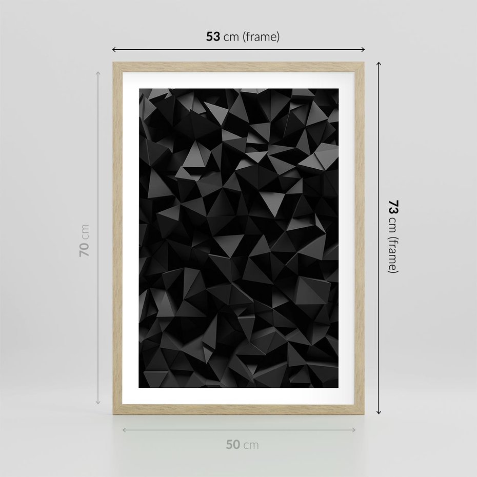 Plakat w ramie 50x70 - Geometryczna nowoczesność - geometryczne, nowoczesne - rama drewno