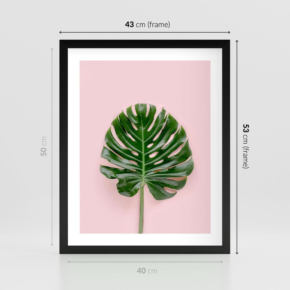Plakat w ramie 40x50 - Egzotyczna Roślinność - liście, monstera - rama czarna