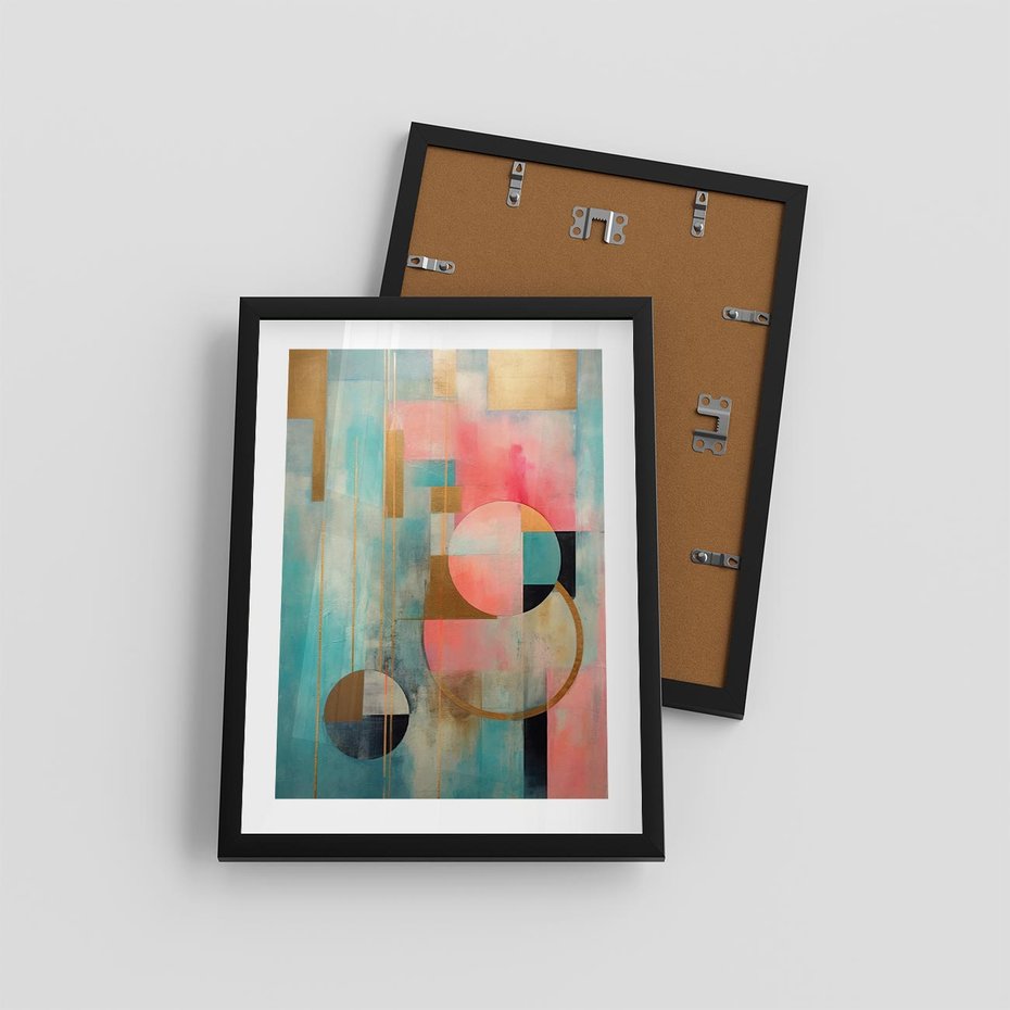 Plakat w ramie 30x40 - Abstrakcyjny Bałagan - abstrakcja, obraz olejny - rama czarna