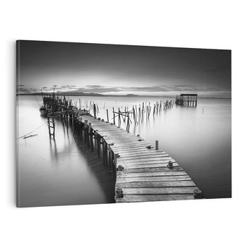 Obraz na płótnie 70x50 - Spokój natury - jezioro, molo