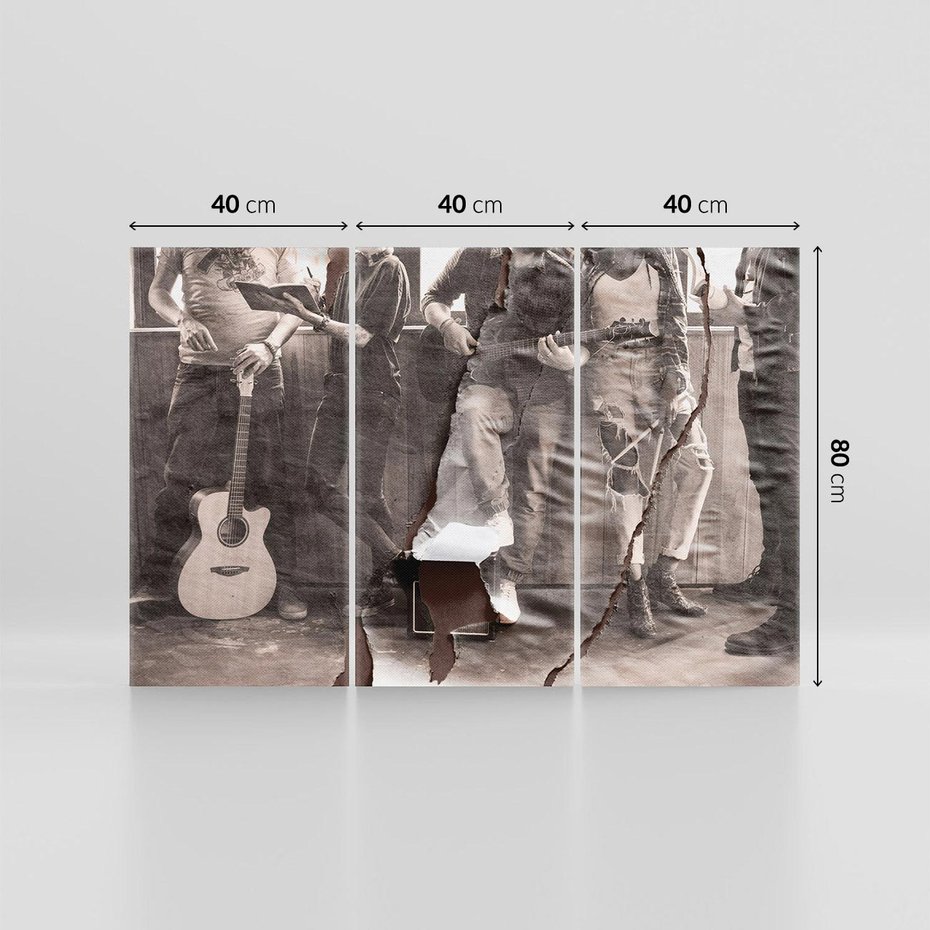 Obraz na płótnie 120x80 - Dźwięki Minionej Ery - postarzona fotografia retro, podarta fotografia