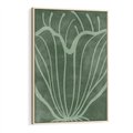 Obraz w ramie 80x120 - Zieleń Kształtująca Spokój - zielony plakat, roślinne inspiracje - rama drewno
