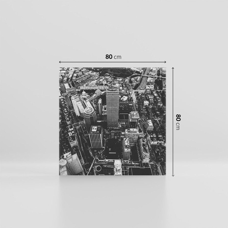 Obraz na płótnie 80x80 - Kontrastujące miasto - miasto, biało