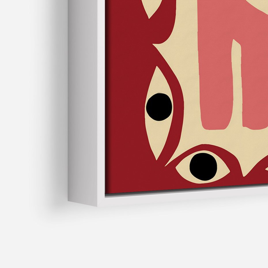 Obraz w ramie 70x100 - Migotliwe Kształty - abstrakcyjny obraz, boho styl - rama biała