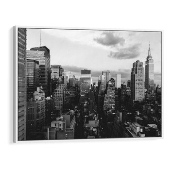 Obraz w ramie 120x80 - Wibracje Miejskiego Życia - miasto, wieżowce - rama biała