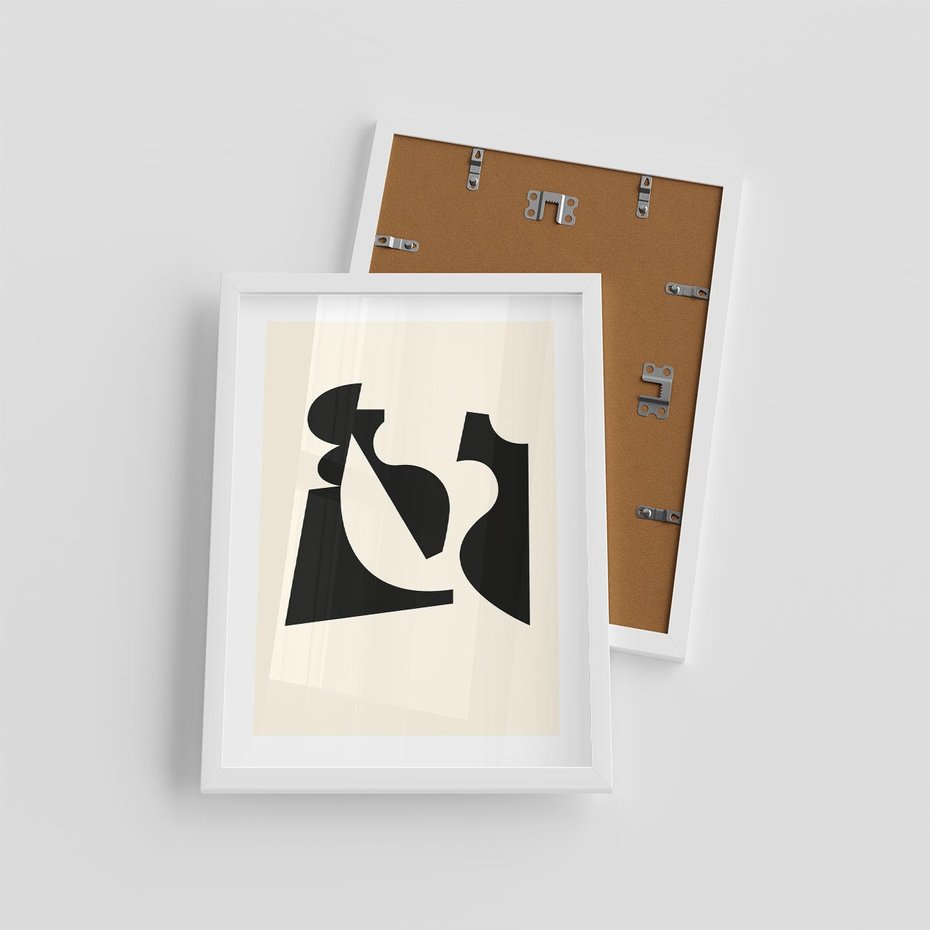 Plakat w ramie 30x40 - Tajemnicze Spektrum - abstrakcyjne kształty, geometria - rama biała