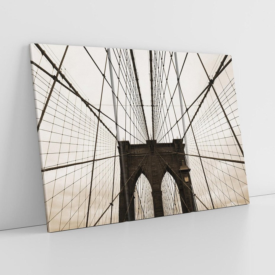 Obraz na płótnie 120x80 - Most z linami pod niebem - USA - most, liny