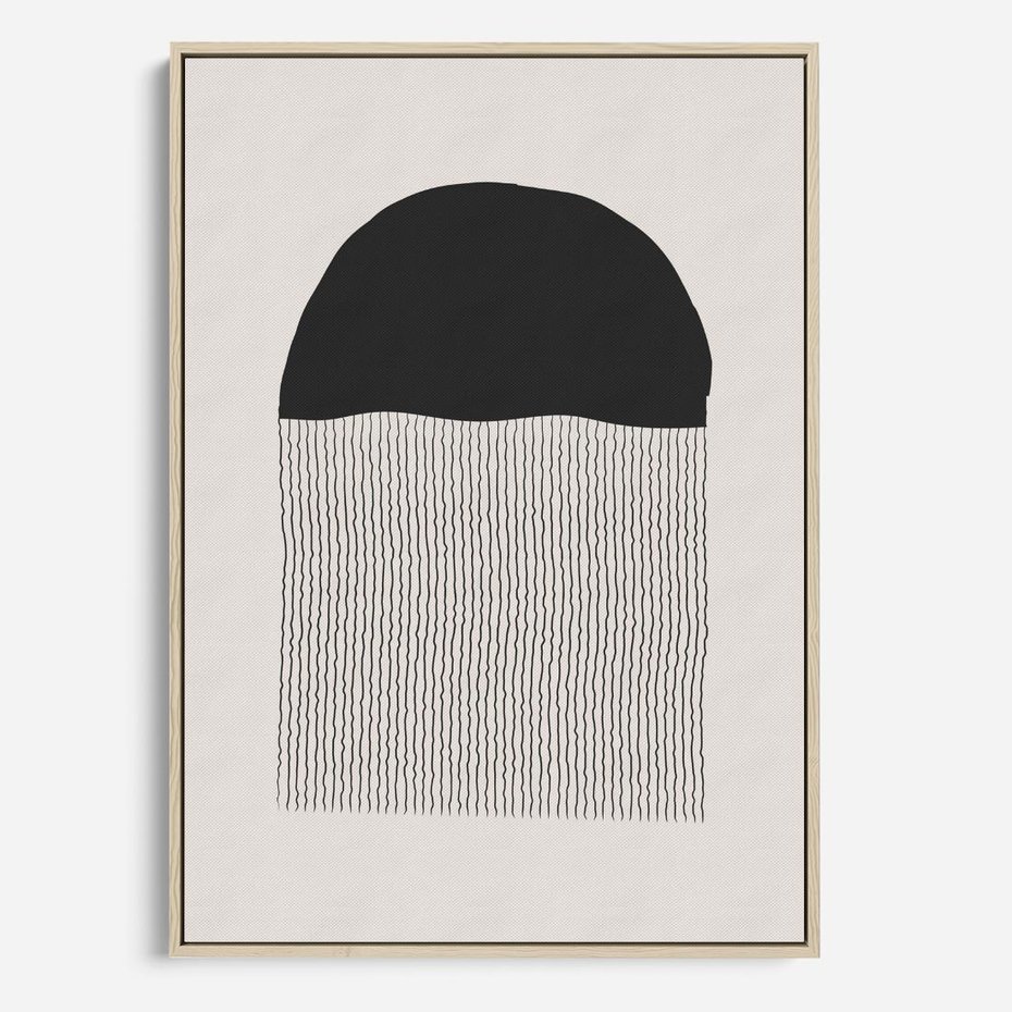 Obraz w ramie 80x120 - Wewnętrzne Widzenia - abstrakcyjna kompozycja, półkole - rama drewno