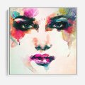 Obraz w ramie 50x50 - Kobieta Abstrakcja Twarz - kobieta, abstrakcja - rama biała