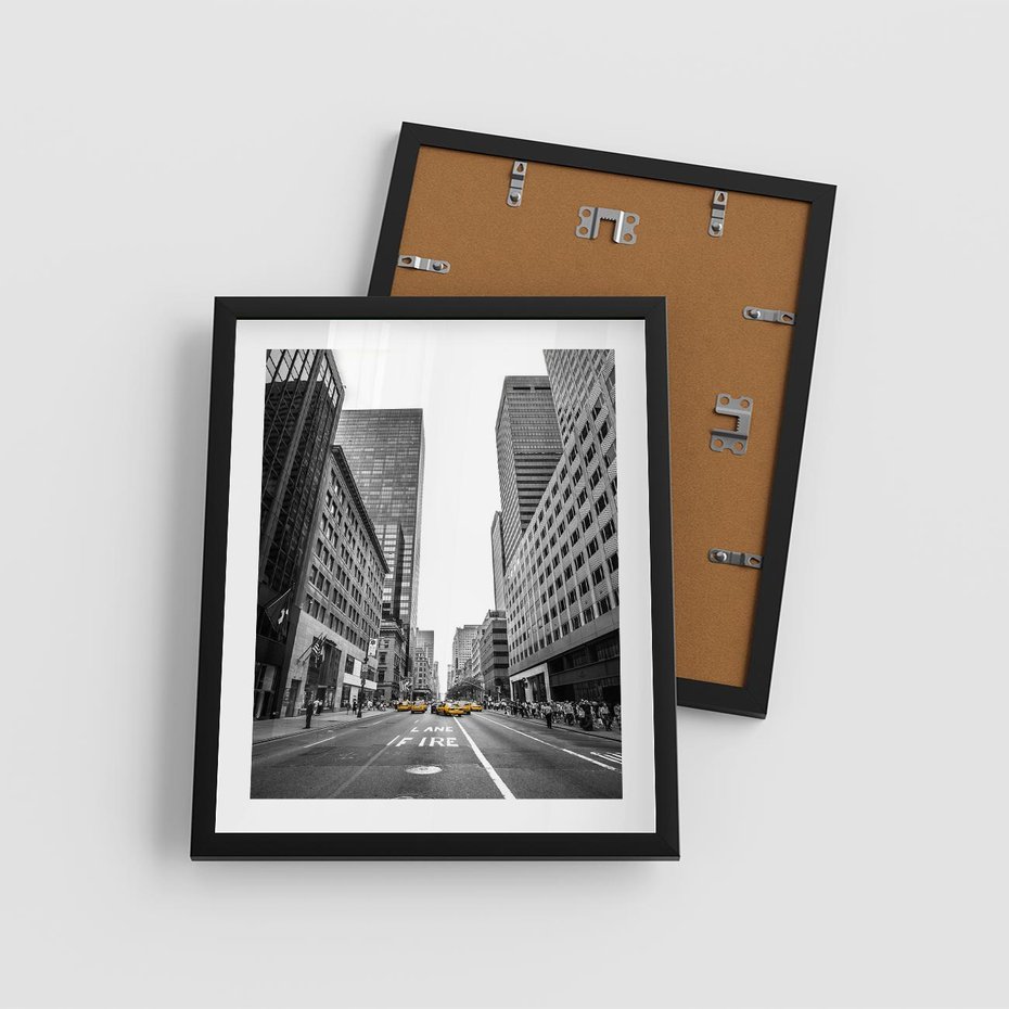 Plakat w ramie 40x50 - Ulica Nowego Jorku - ulica, Nowy Jork - rama czarna