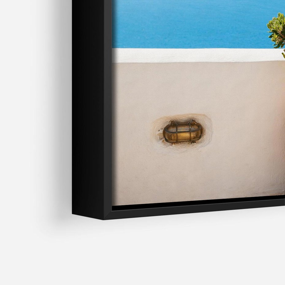 Obraz w ramie 50x50 - Santorini - oaza greckiej wyspy - Santorini, grecka - rama czarna