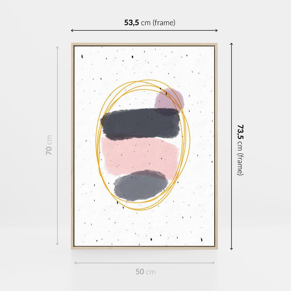 Obraz w ramie 50x70 - Migocące Odbicia - abstrakcyjna kompozycja, jak ręcznie malowana - rama drewno