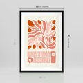 Plakat w ramie 50x70 - Migotliwa Euforia - kompozycja w łososiowym kolorze, kwiaty - rama czarna