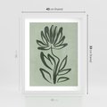 Plakat w ramie 40x50 - Zieleń Wyjątkowego Ukojenia - zielona abstrakcja, zgaszona zieleń - rama biała