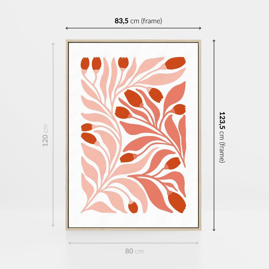 Obraz w ramie 80x120 - Nieskrępowane wyobraźnie kolorów - kwiaty, pastelowe kolory - rama drewno