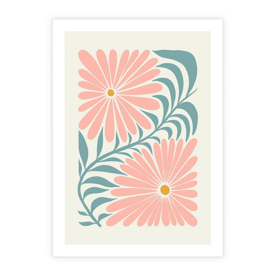 Plakat bez ramy 21x30 - Kształtując Marzenia - kwiaty, sztuka nowoczesna