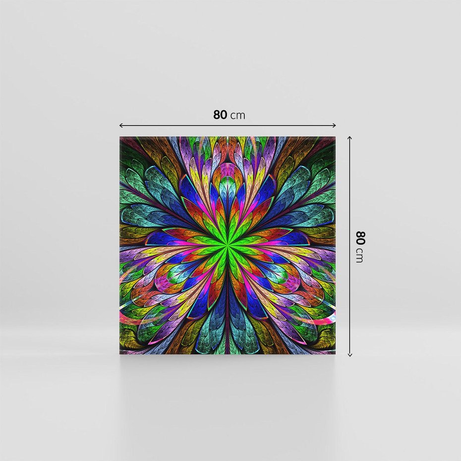 Obraz na płótnie 80x80 - Witrażowa magia na płótnie - witraż, sztuka